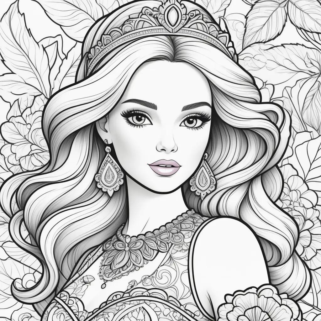 Barbie coloring pages for adults with intricate details