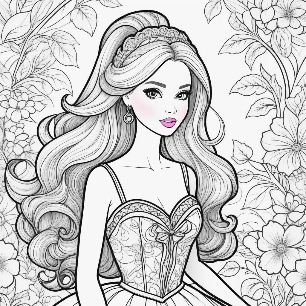 Barbie coloring pages in black and white