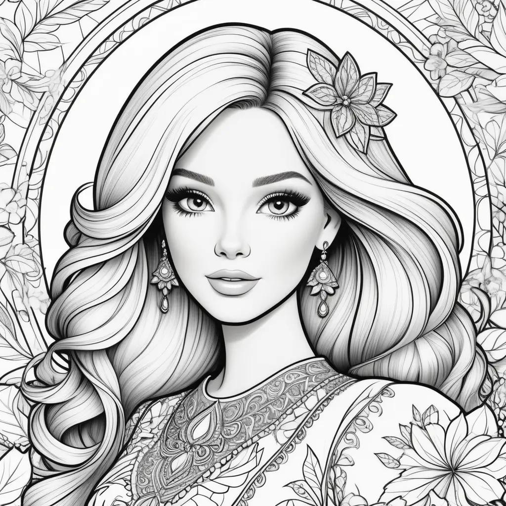 Barbie coloring pages in black and white