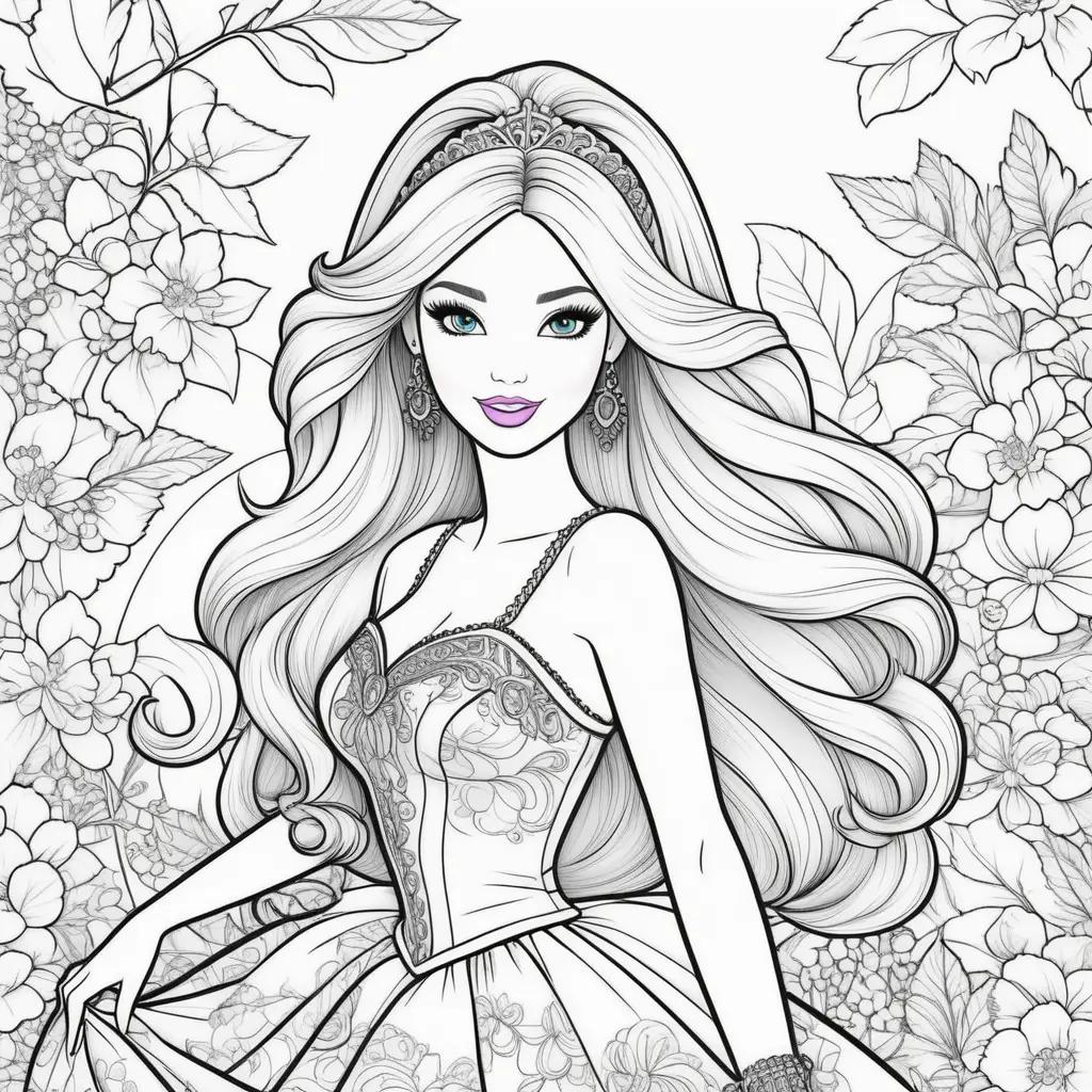 Barbie coloring pages in black and white