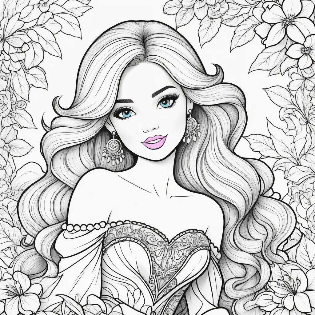 Barbie coloring pages print: A fun and colorful drawing activity for kids and adults alike