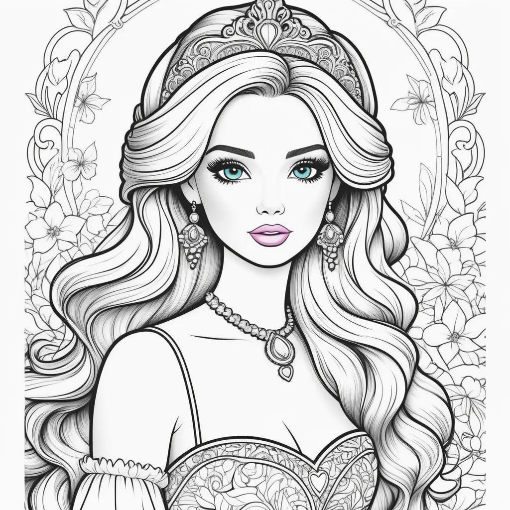 Barbie coloring pages print for adults