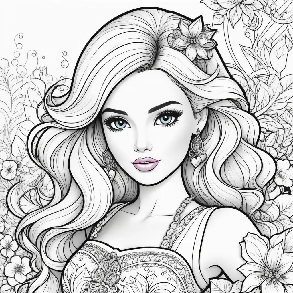 Barbie coloring pages print for adults