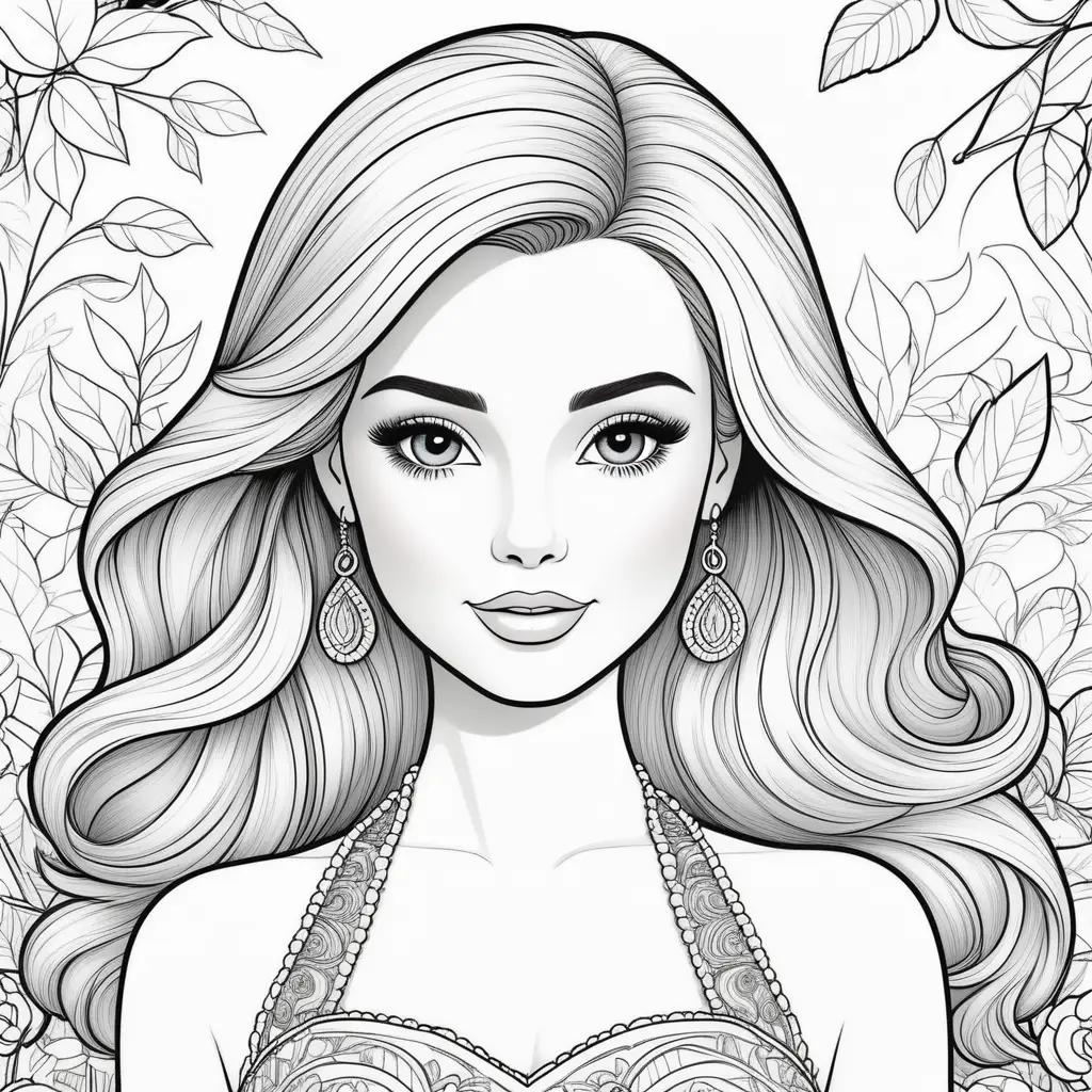 Barbie coloring pages with black and white coloring pages