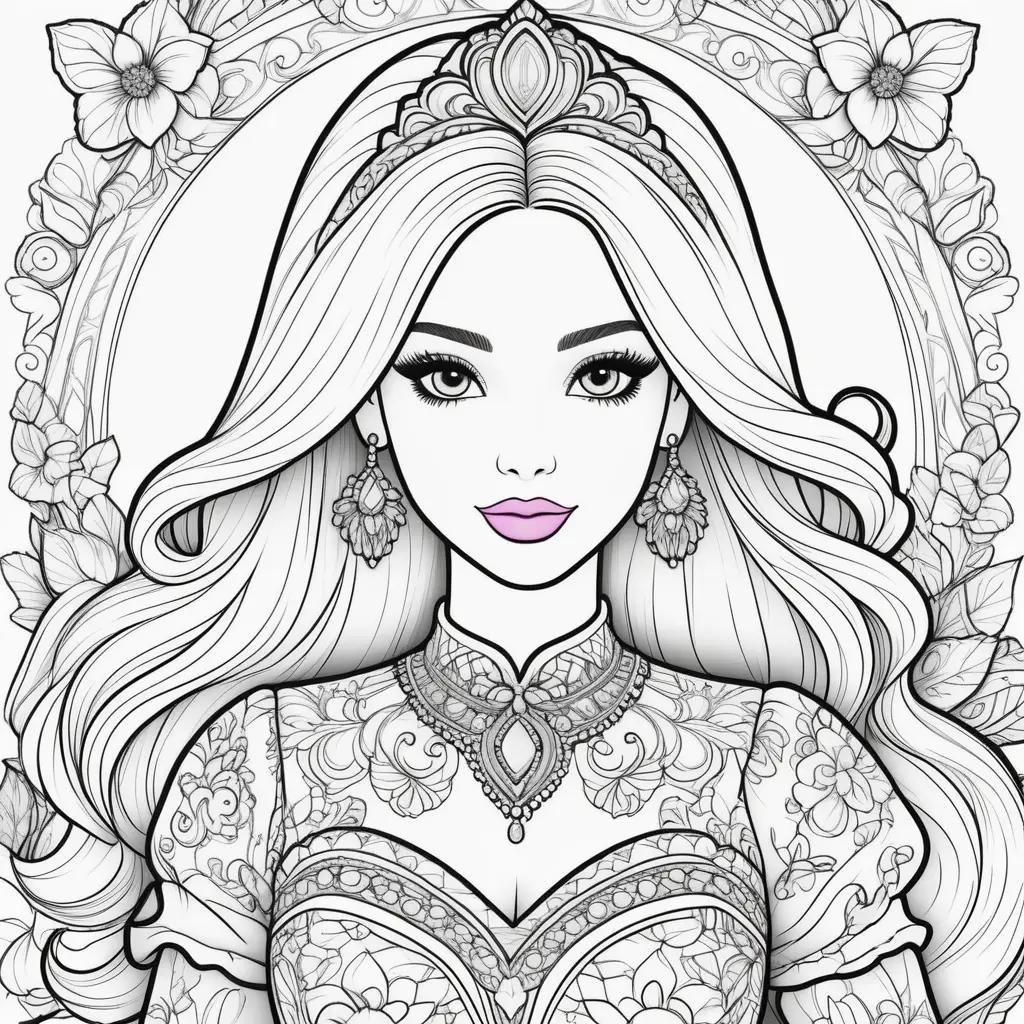 Barbie coloring pages with intricate designs