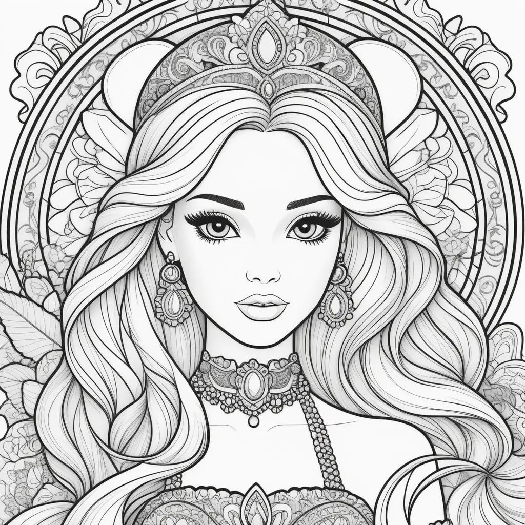 Barbie doll coloring pages for adults