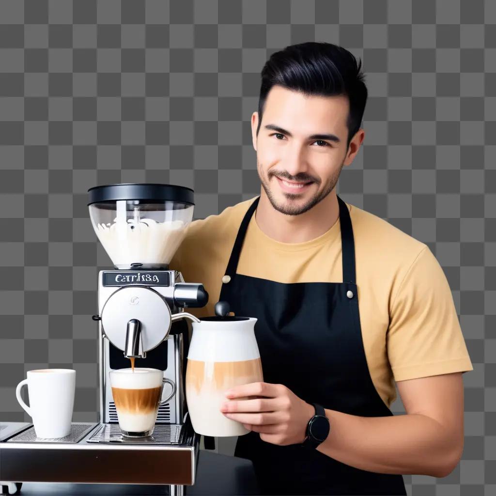 Barista making a delicious espresso drink at a cafe