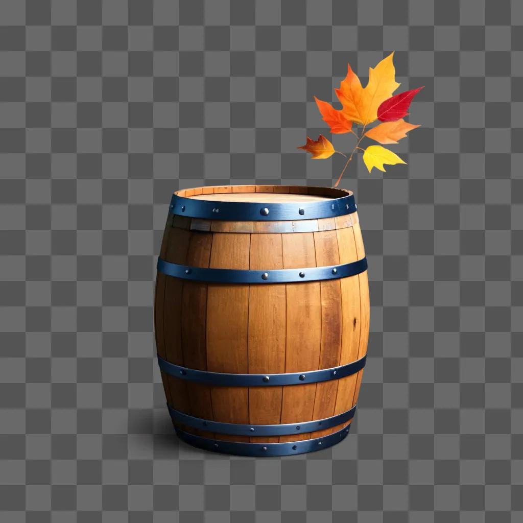 Barrel with a leaf sprout on top