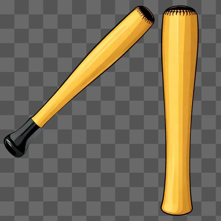 Baseball bat clipart with yellow and black colors