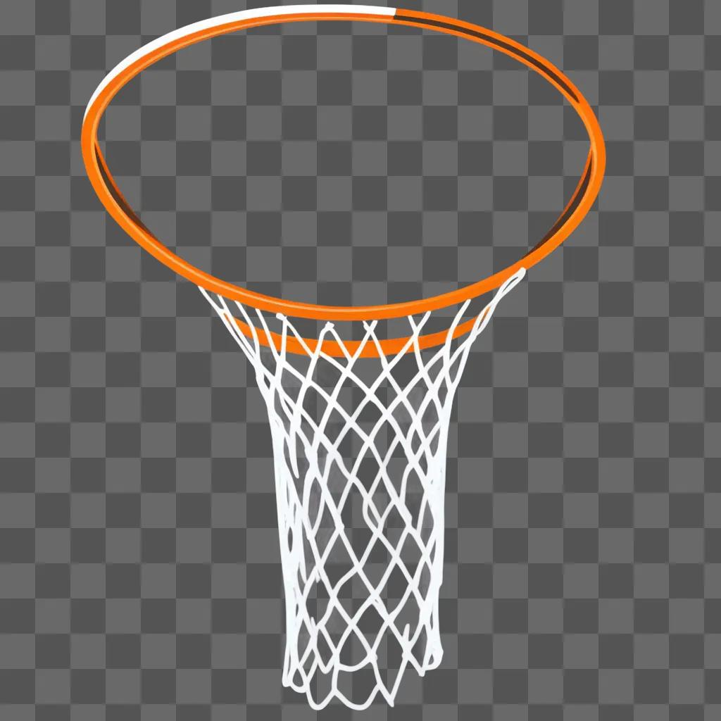 Basketball hoop in neon color against a beige background