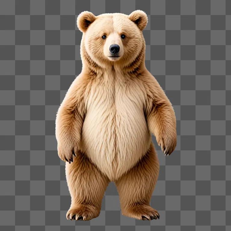 Bear clipart standing on brown background