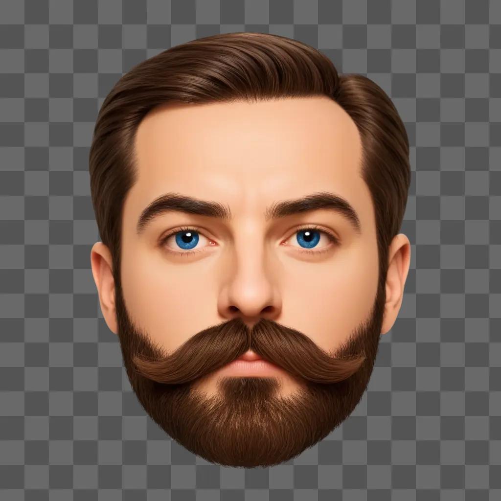 Beard and mustache on a mans face