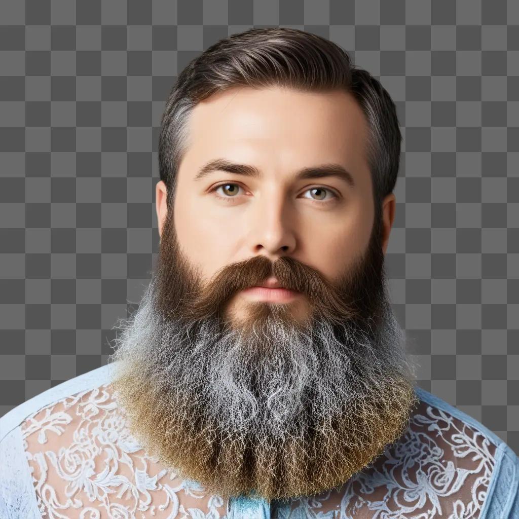 Bearded man with transparent beard