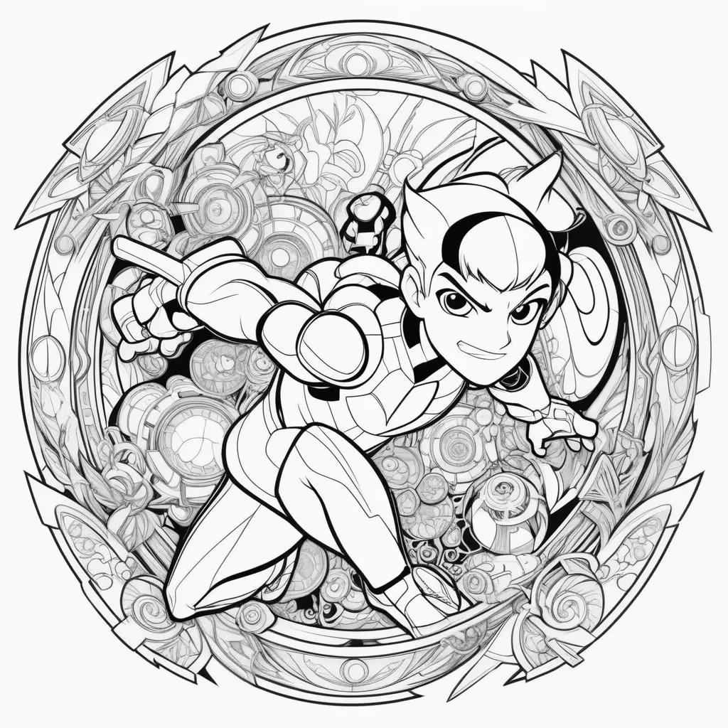 Ben 10 coloring pages featuring the character in a circle