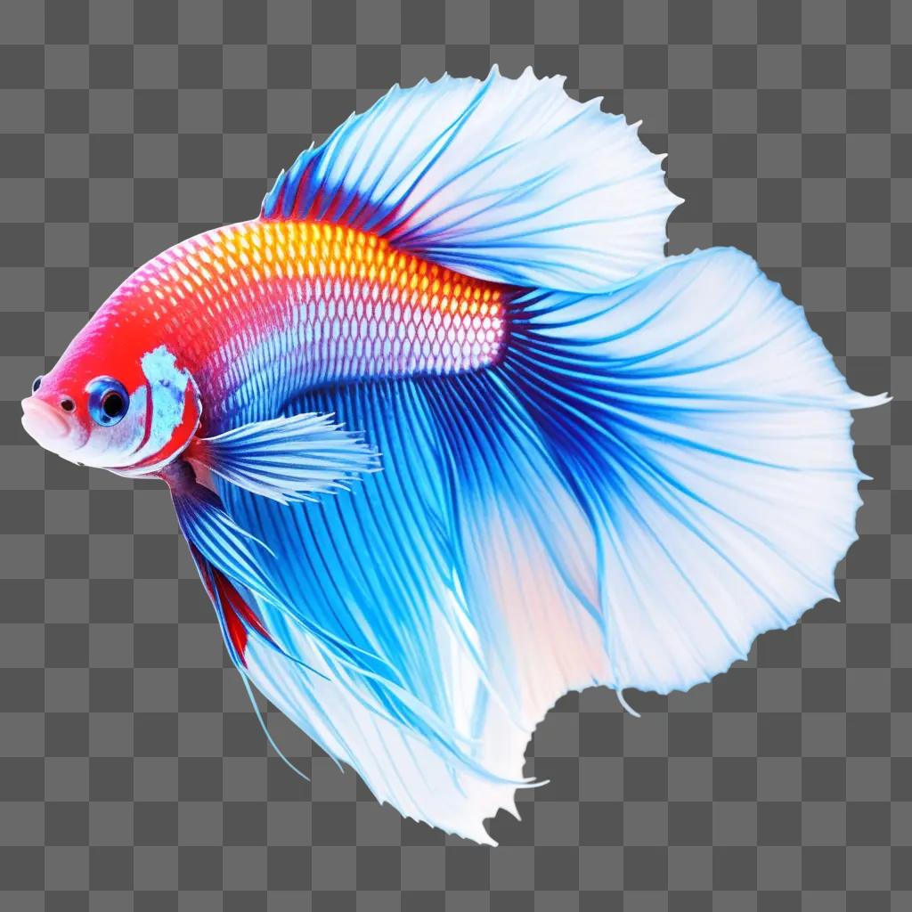 Betta Fish with multicolored fins