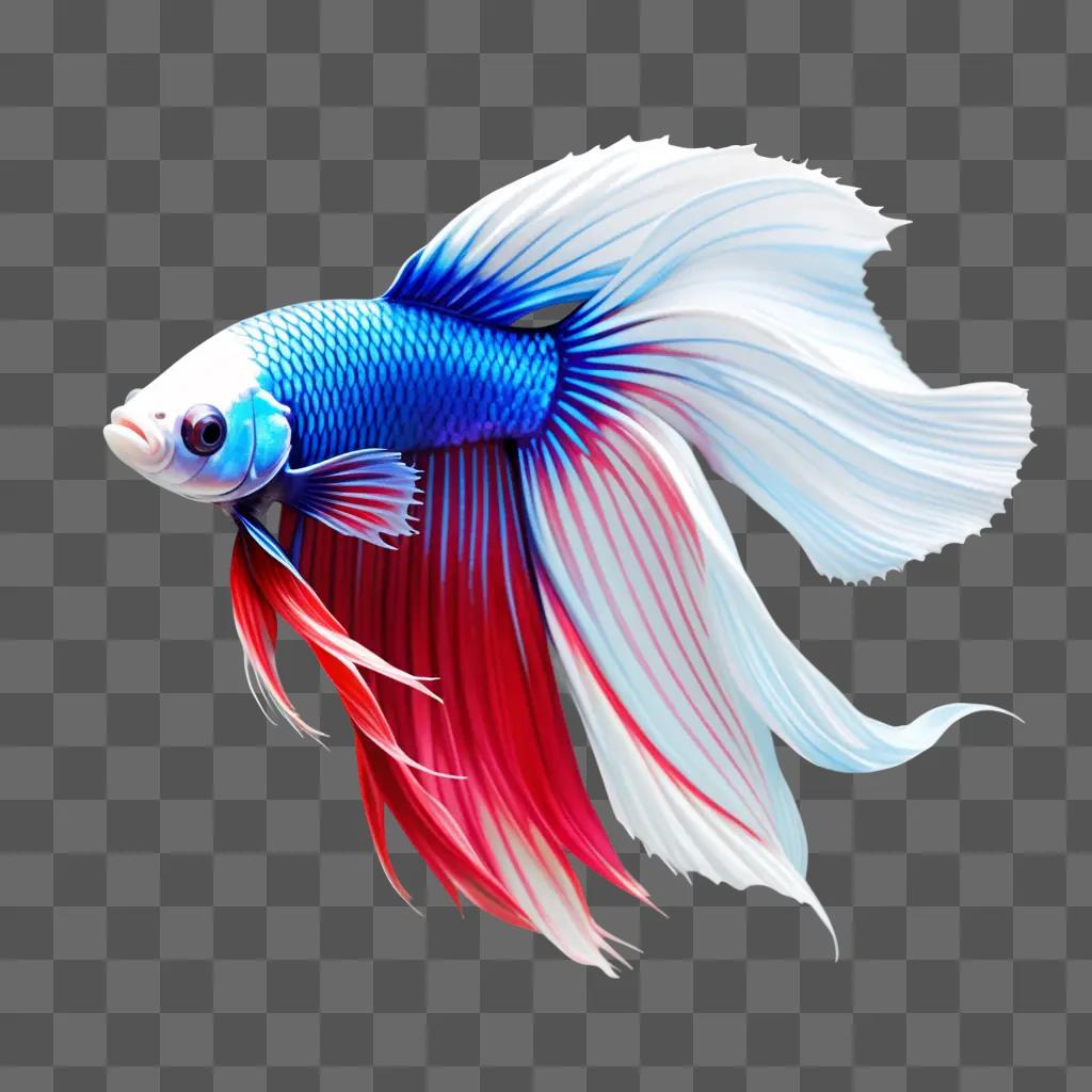 Betta fish is drawn on a pink background