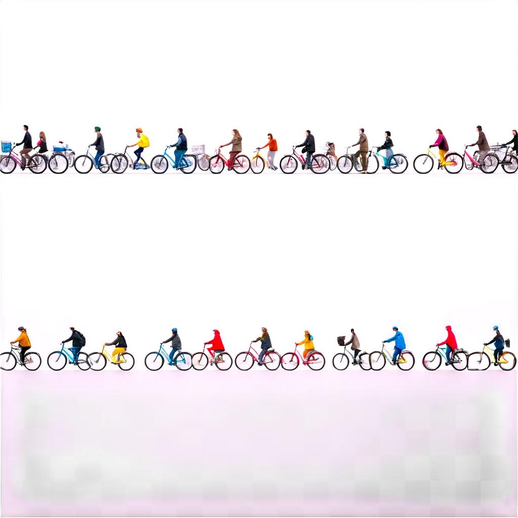 自転車は一列に並んで走ります