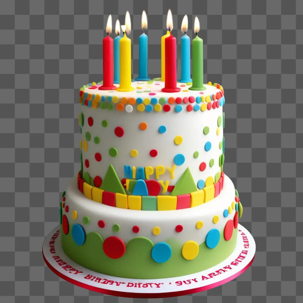 Birthday Cake with Clipart Happy Birthday Candles