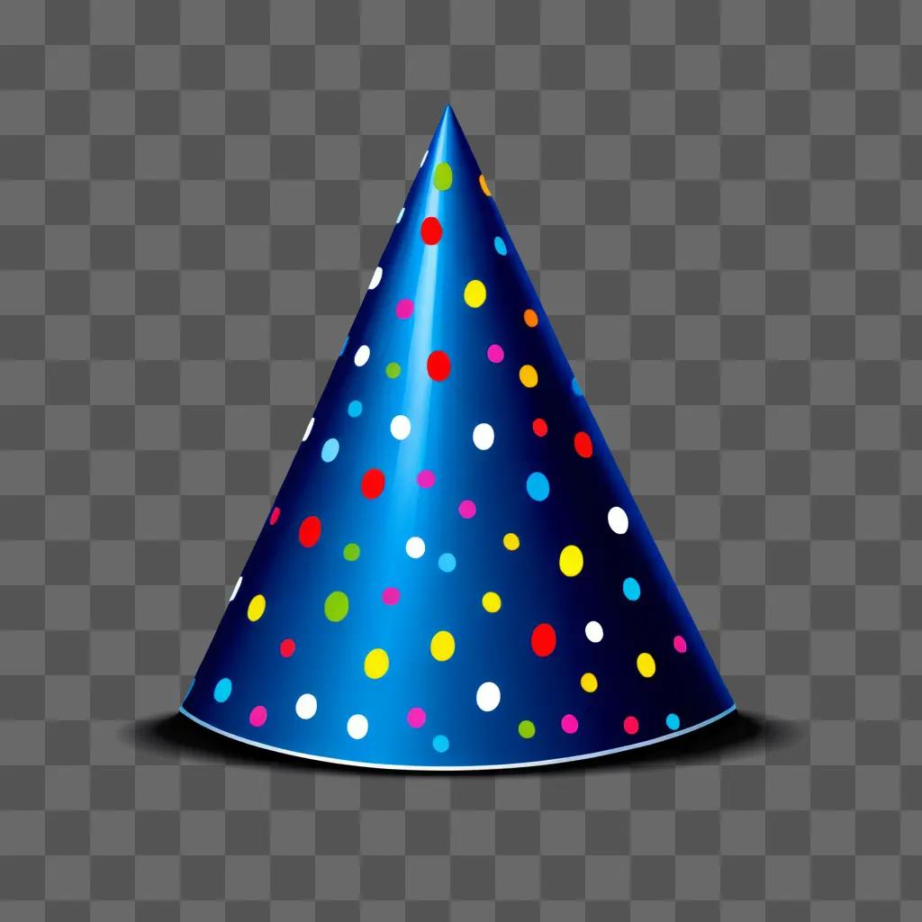 Birthday hat clipart on a blue background