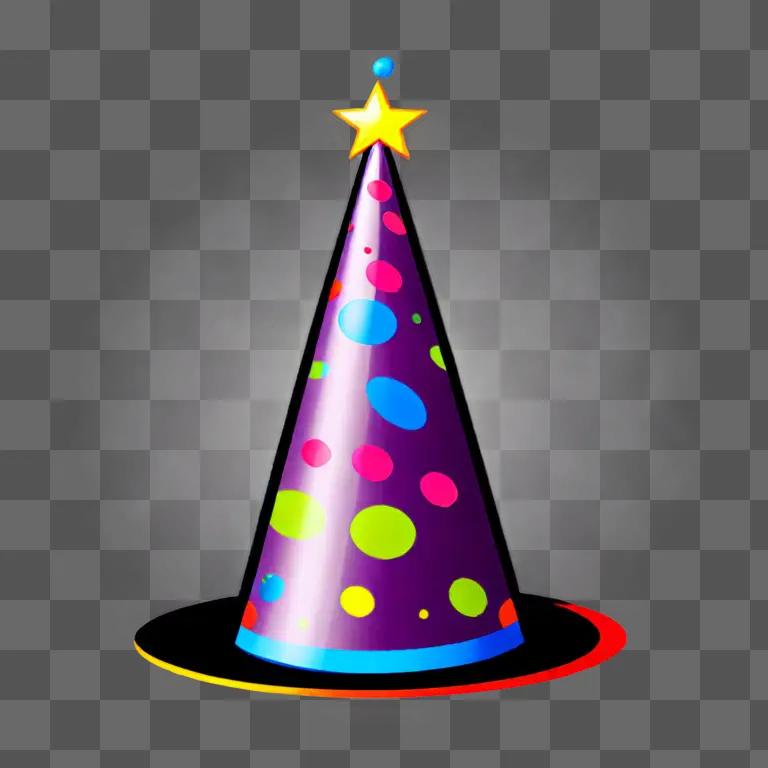 Birthday hat with colorful polka dots