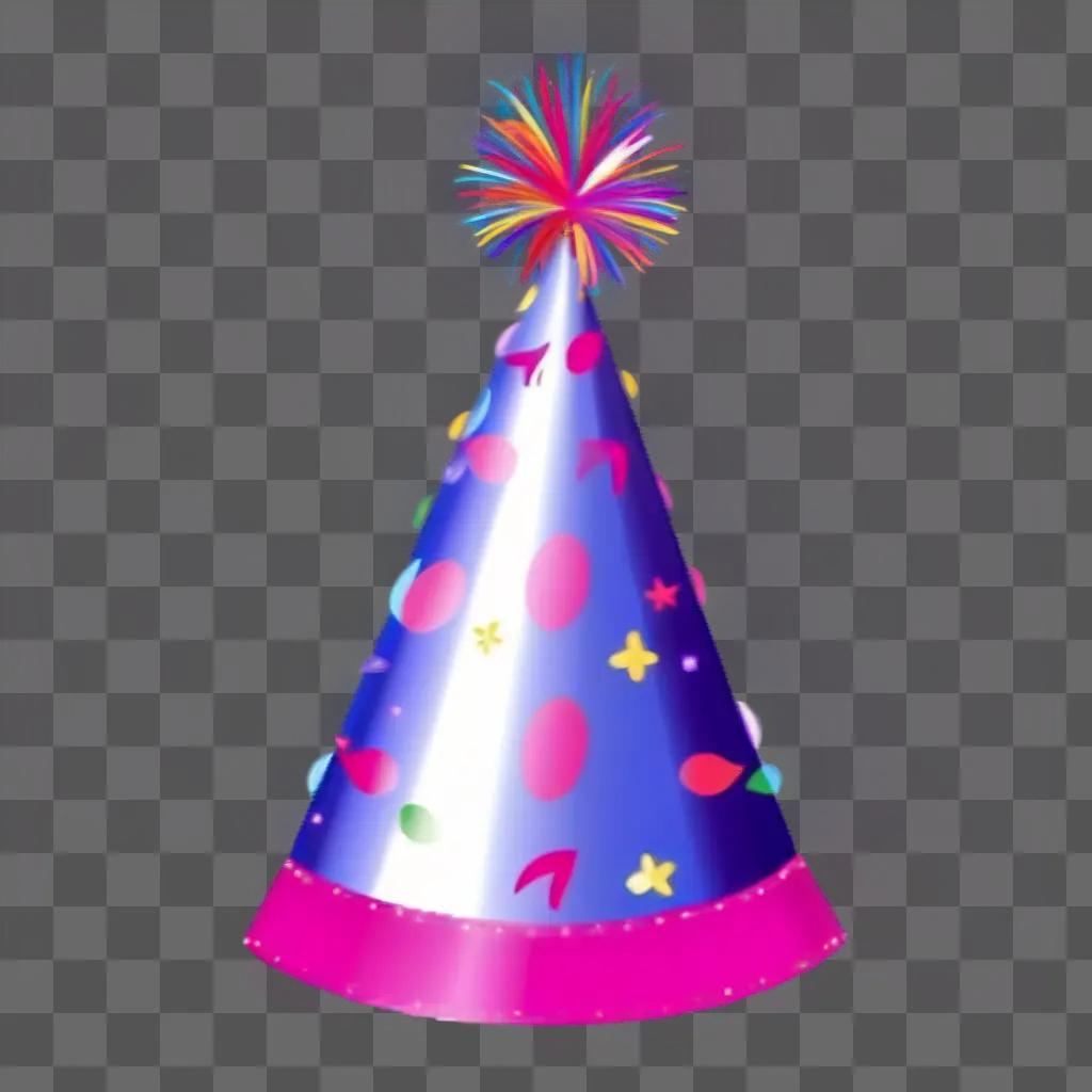 Birthday hat with colorful stars and stripes