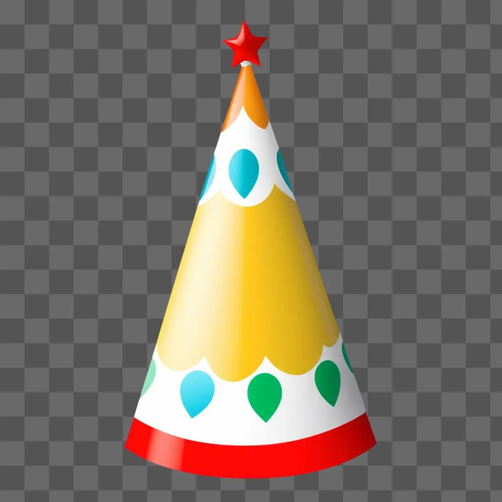 Birthday hat with red star on top