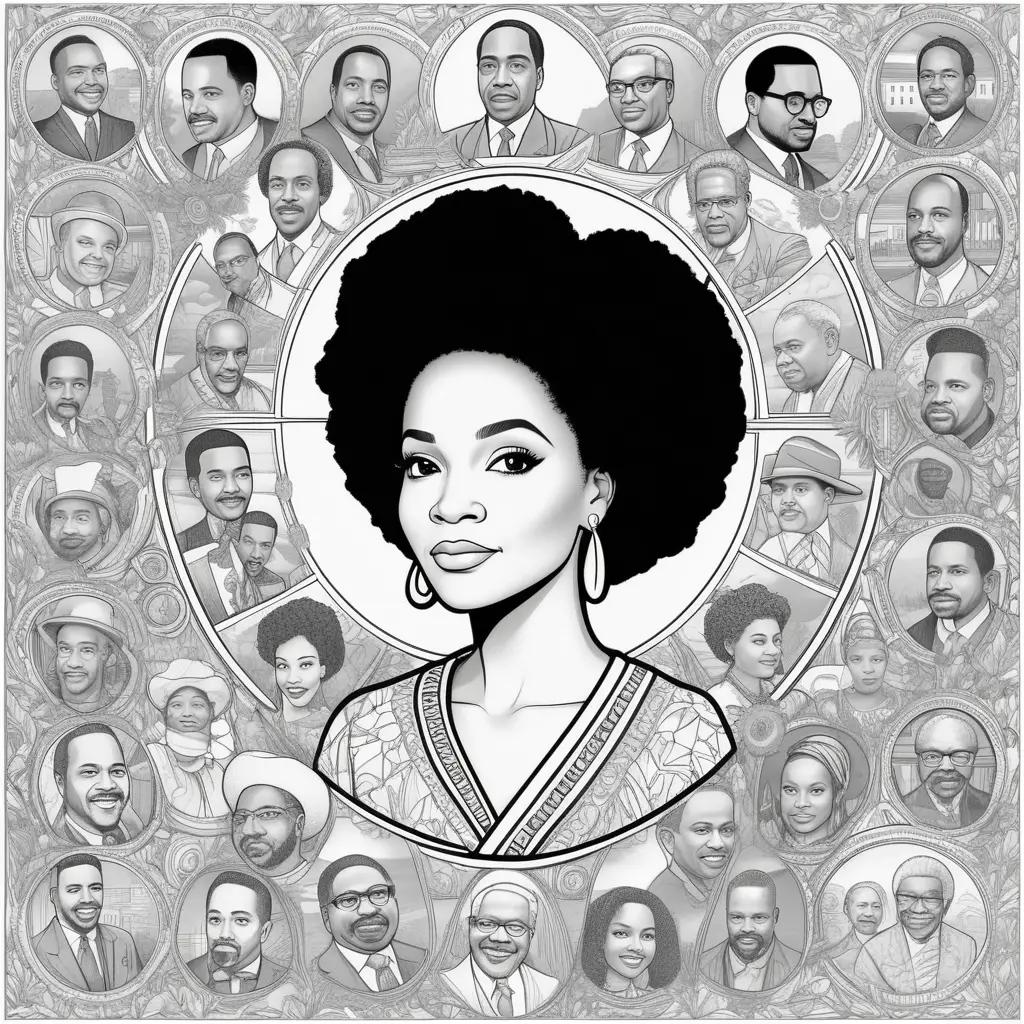 黒人歴史月間ぬりえ:過去の女性リーダー