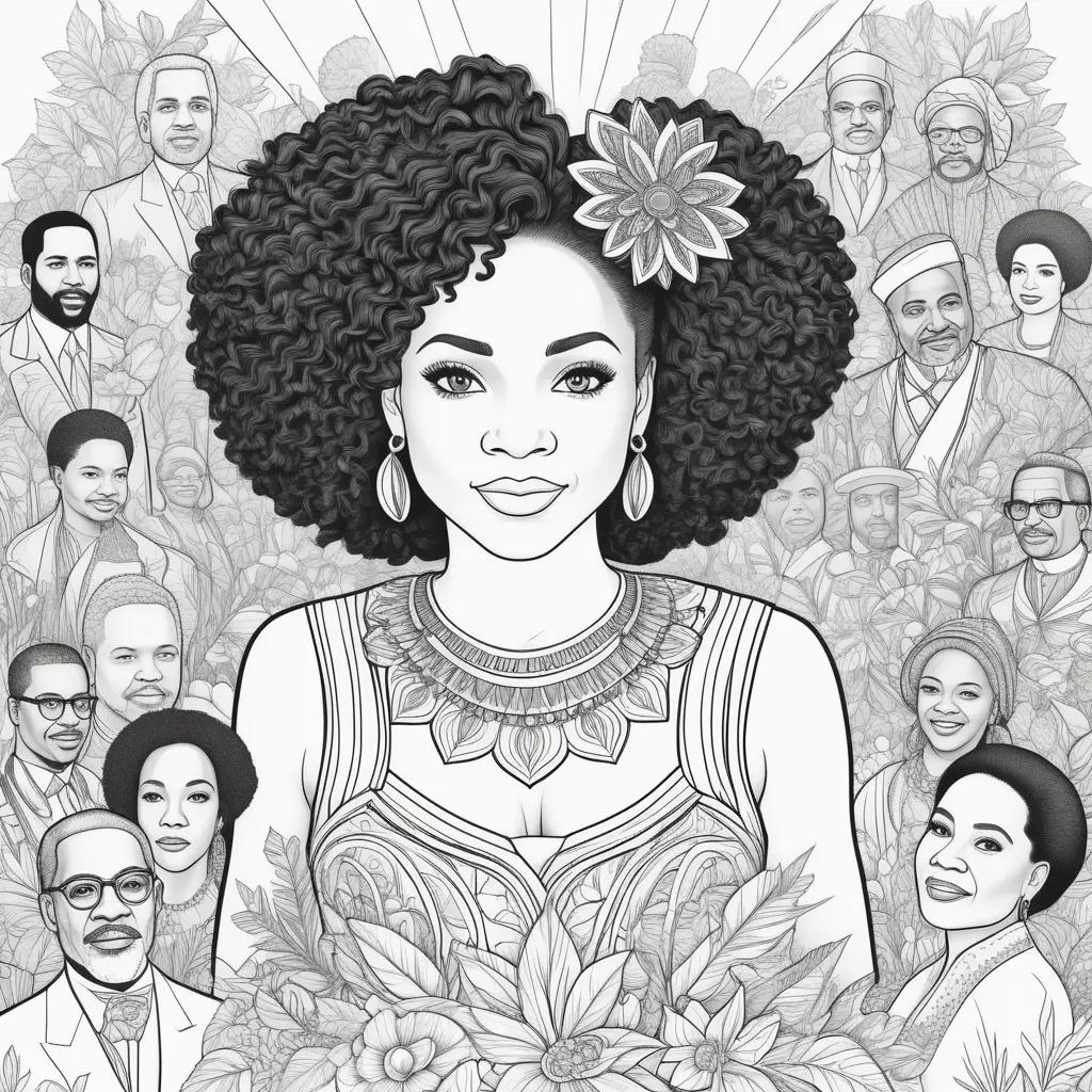 Black History Month Coloring Pages with Black Woman