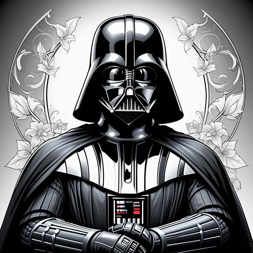 Black and white Darth Vader coloring pages