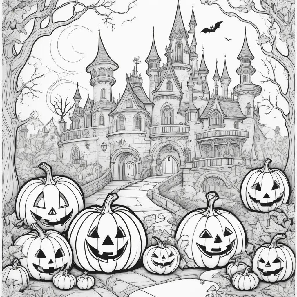 Black and white Disney Halloween coloring pages