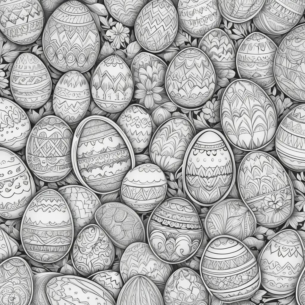 Black and white Easter egg coloring page