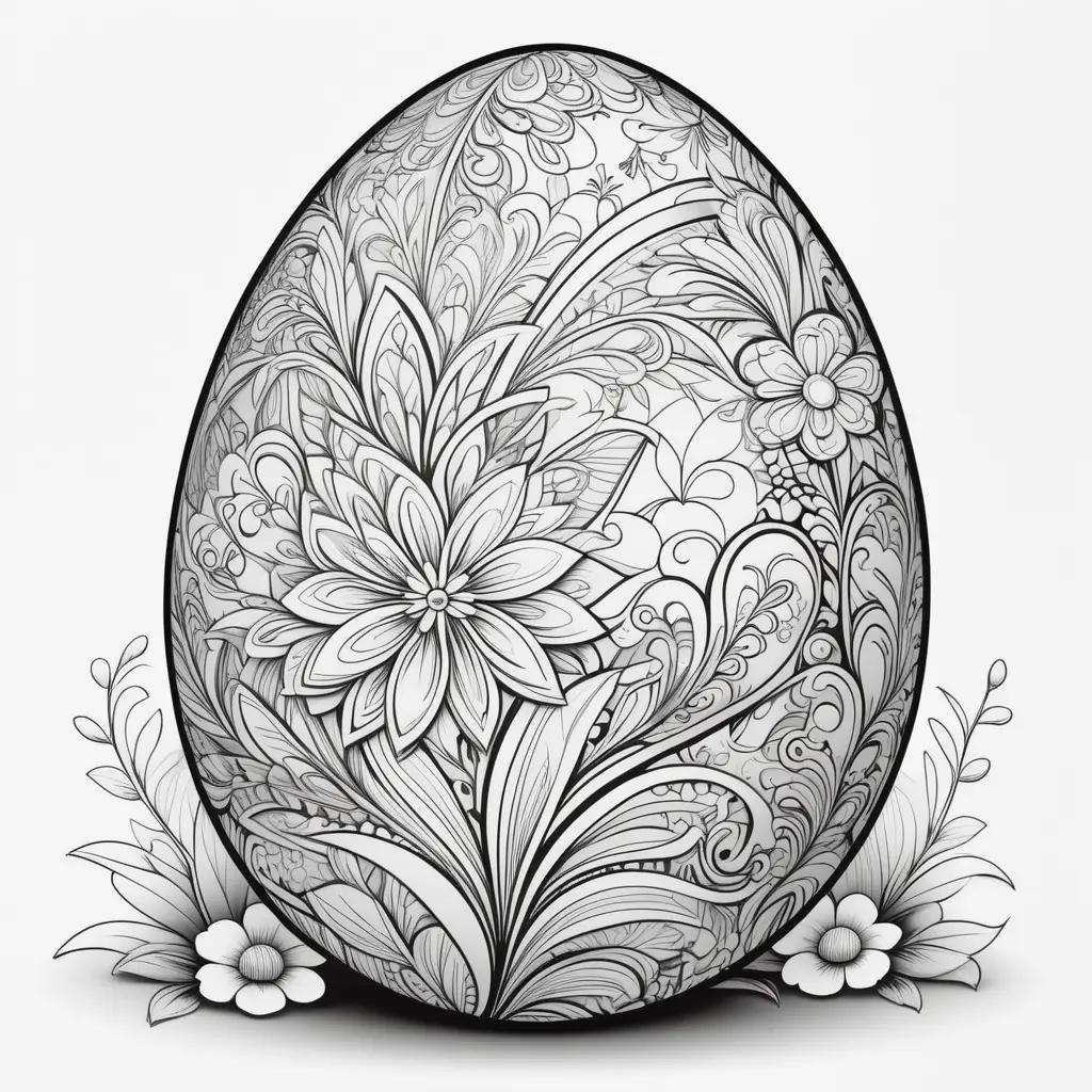 Black and white Easter egg coloring page