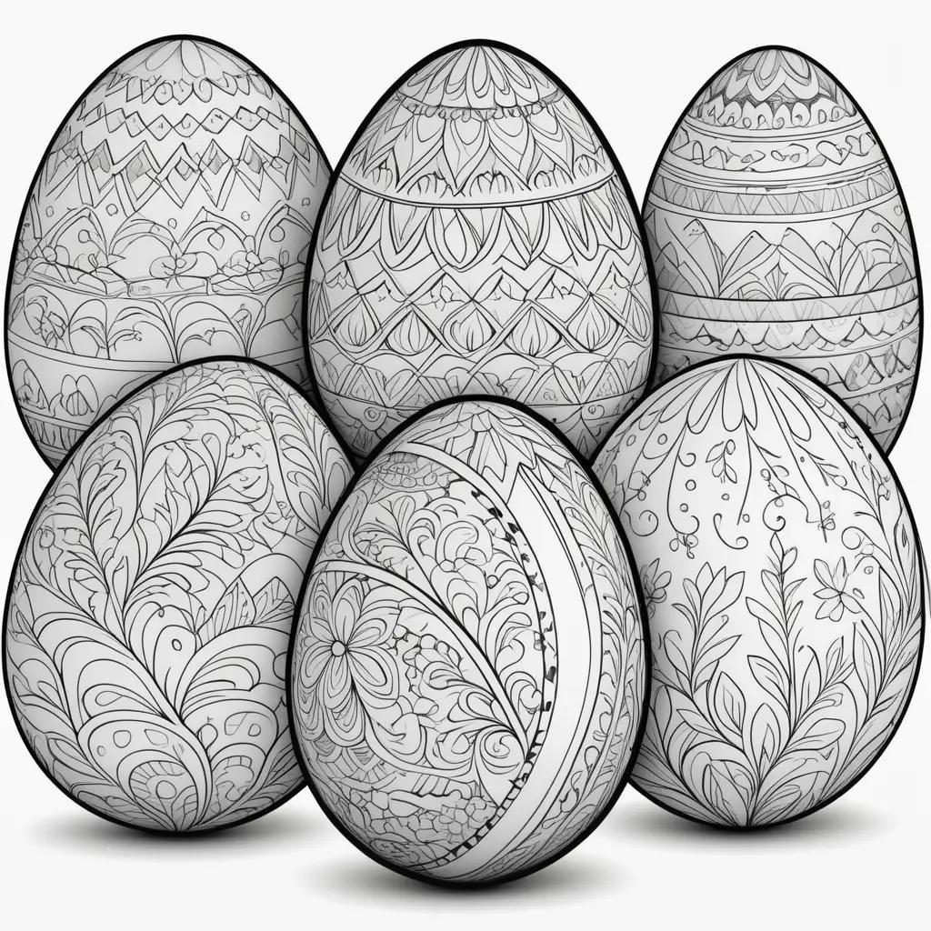 Black and white Easter egg coloring pages