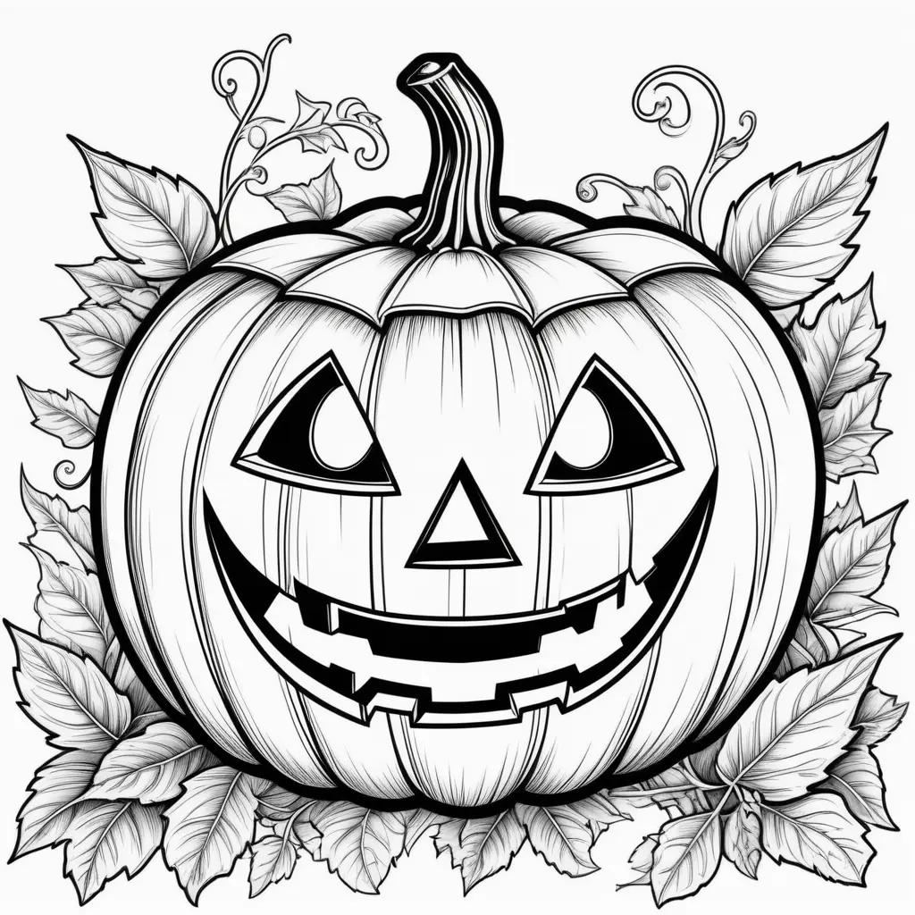 Black and white Jack OLantern coloring pages for kids