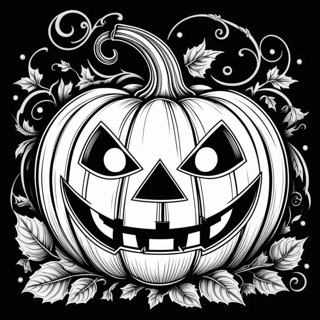 Black and white Jack o lantern coloring pages