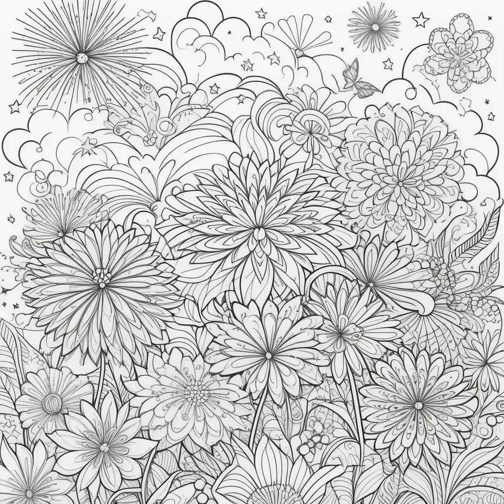 Black and white July 4th coloring pages