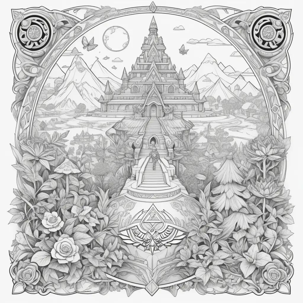 Black and white Legend of Zelda coloring pages