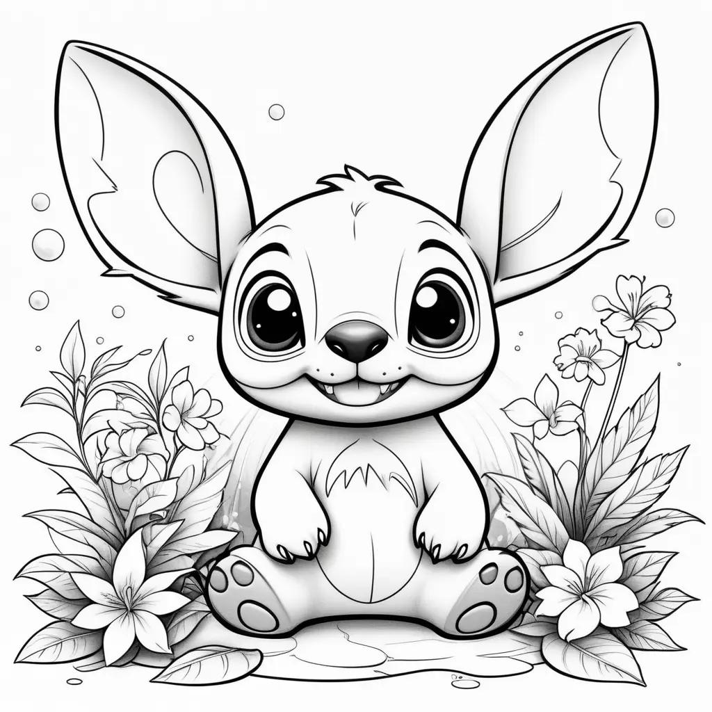 Black and white Lilo and Stitch coloring pages