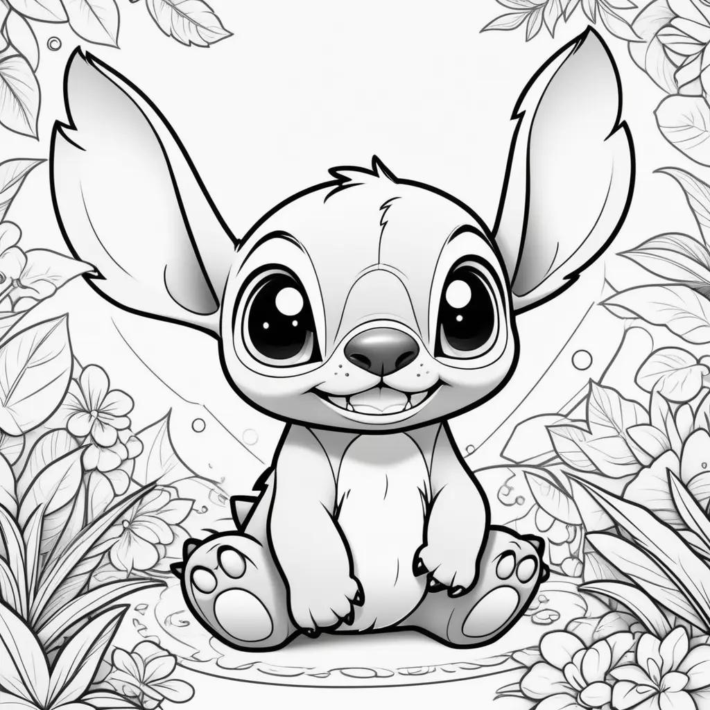 Black and white Lilo and stitch coloring pages