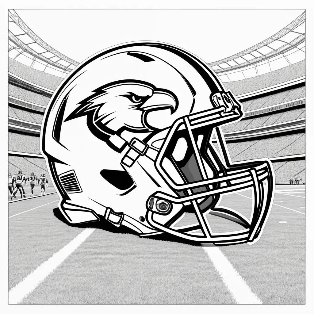 Black and white NFL football helmet coloring page