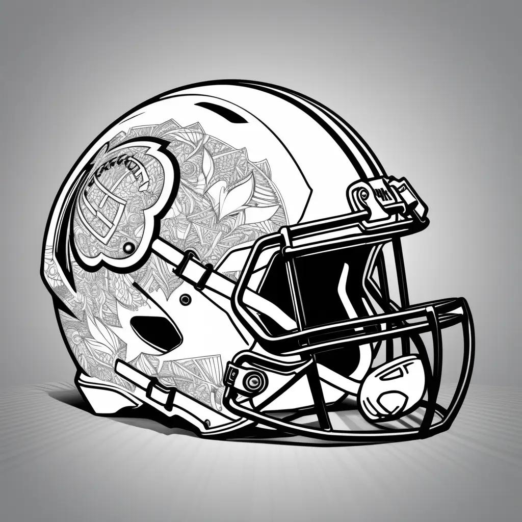 Black and white NFL football helmet coloring page