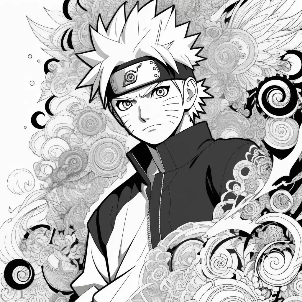 Black and white Naruto color pages