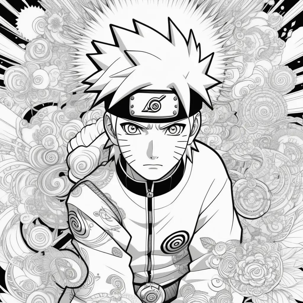 黒と白のNARUTO - ナルト - ぬりえ