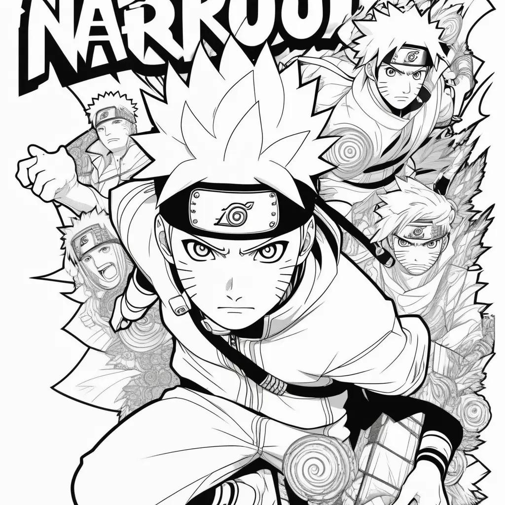 Black and white Naruto coloring pages