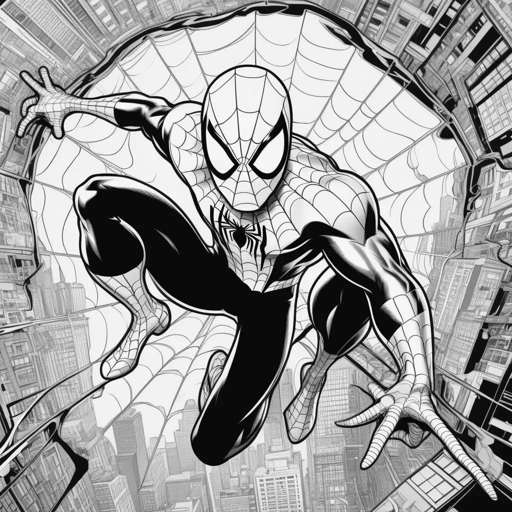 Black and white Spiderman comic pages