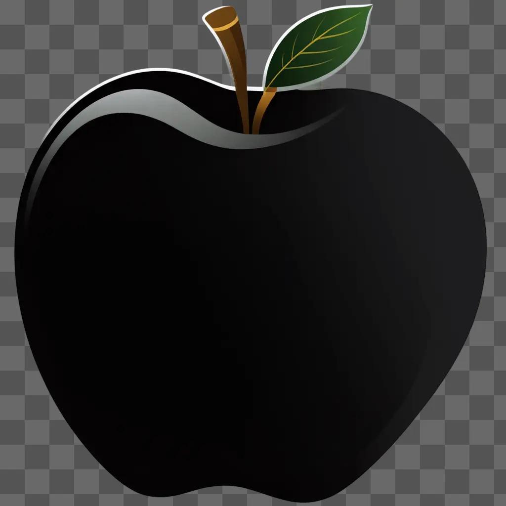 Black and white apple clipart on a dark background