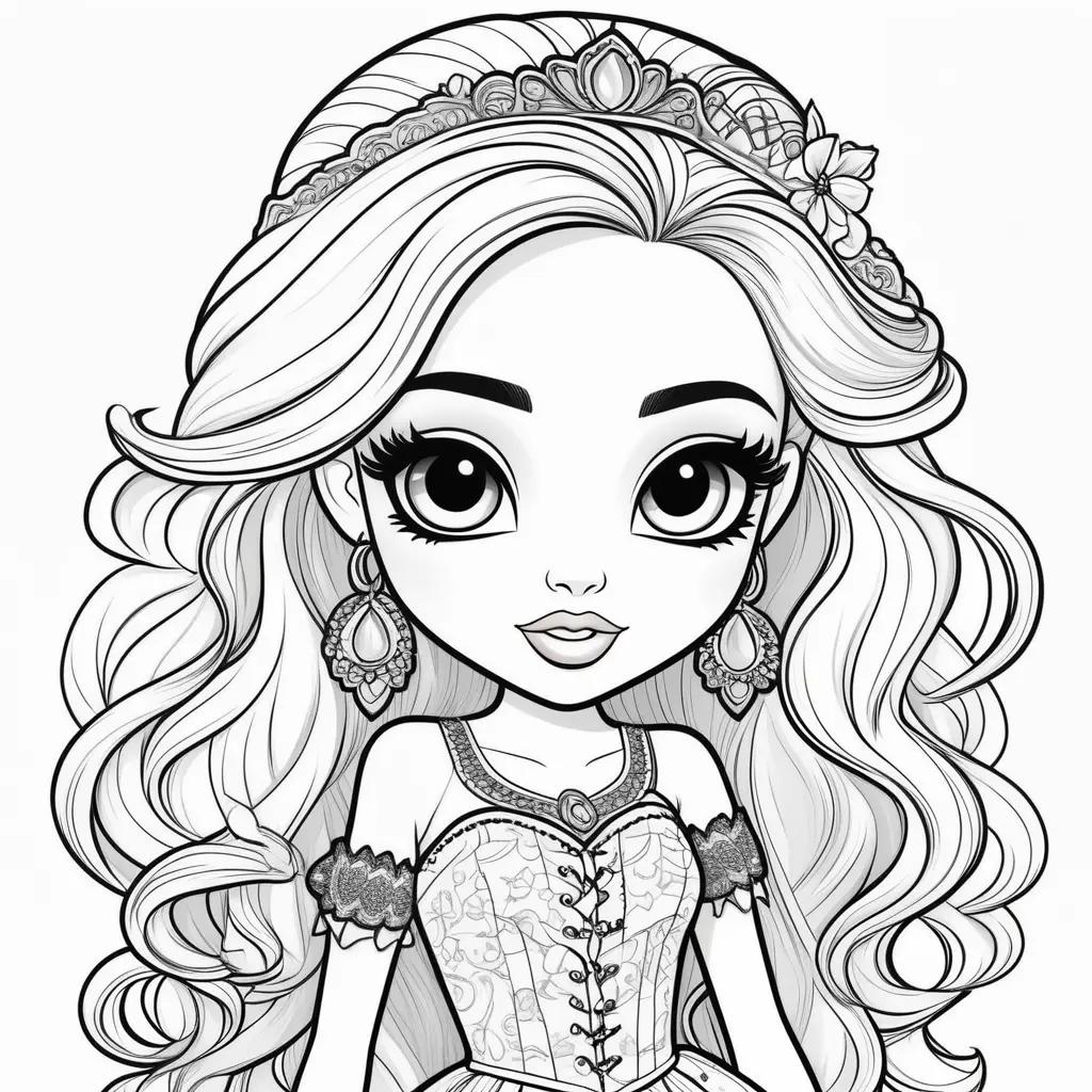 Black and white bratz coloring pages for girls