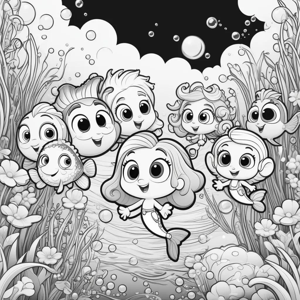 Black and white bubble guppies coloring pages