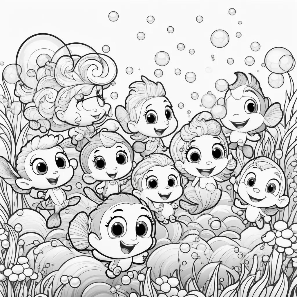 Black and white bubbles and bubbles for bubble guppies coloring pages