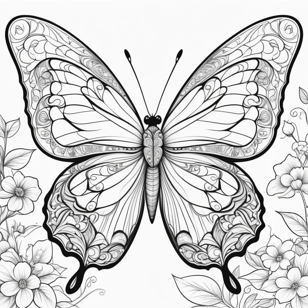 Black and white butterfly coloring pages for kids